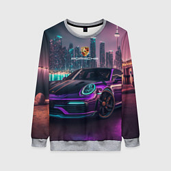 Свитшот женский Porshe night city, цвет: 3D-меланж