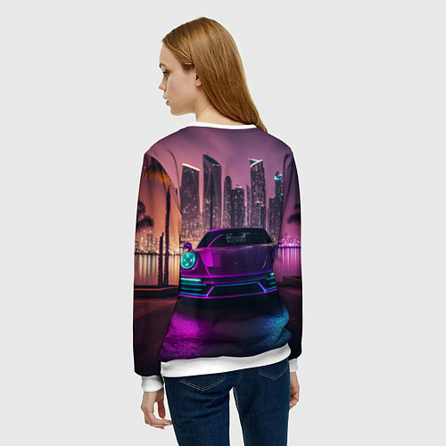 Женский свитшот Porshe big city / 3D-Белый – фото 4