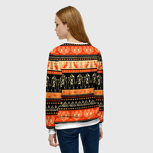 Женский свитшот Египетский паттерн / 3D-Белый – фото 4