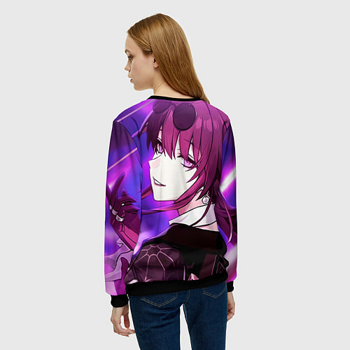 Женский свитшот Honkai Star Rail Kafka violet light / 3D-Черный – фото 4
