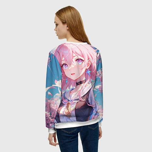 Женский свитшот Honkai Star Rail March 7th beauty / 3D-Белый – фото 4