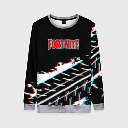 Свитшот женский Fortnite краски глитч, цвет: 3D-меланж