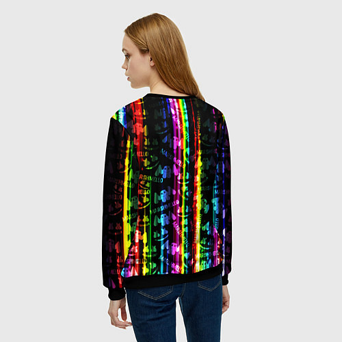 Женский свитшот Marshmello градиент / 3D-Черный – фото 4