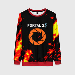 Свитшот женский Portal огненная лава, цвет: 3D-красный
