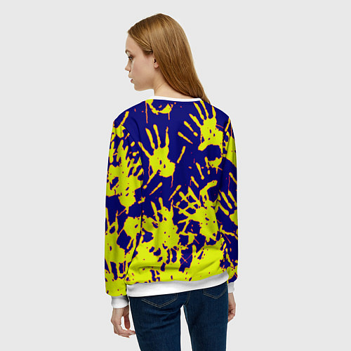 Женский свитшот Cyberpunk 2077 hands / 3D-Белый – фото 4