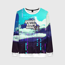 Свитшот женский GTA6 glitch pattern, цвет: 3D-белый