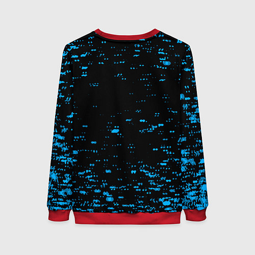 Женский свитшот Герб РФ краски синие / 3D-Красный – фото 2