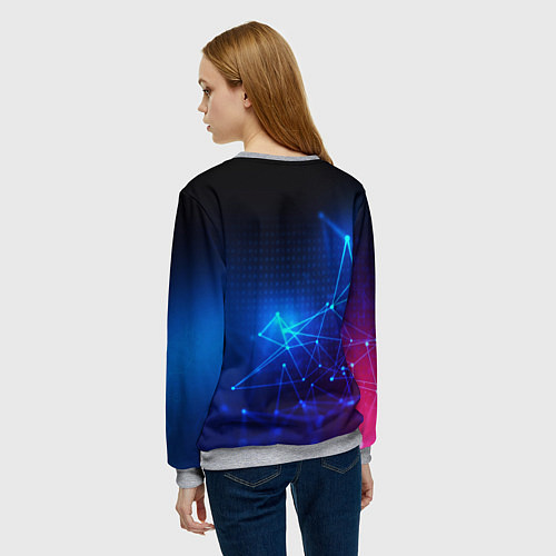 Женский свитшот Герб РФ абстракция текстура / 3D-Меланж – фото 4