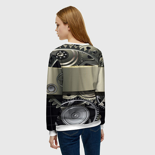 Женский свитшот FIAT logo motors / 3D-Белый – фото 4