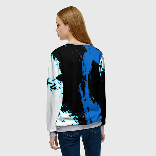 Женский свитшот Манчестер сити краски абстрактные / 3D-Меланж – фото 4