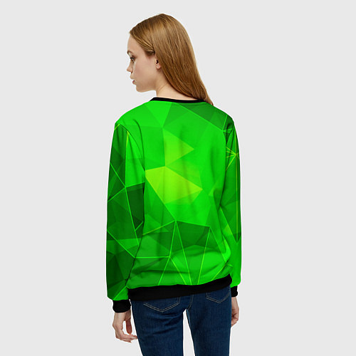 Женский свитшот Seventeen green poly / 3D-Черный – фото 4