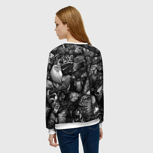 Женский свитшот Dota 2 - мозаика из персонажей игры / 3D-Белый – фото 4