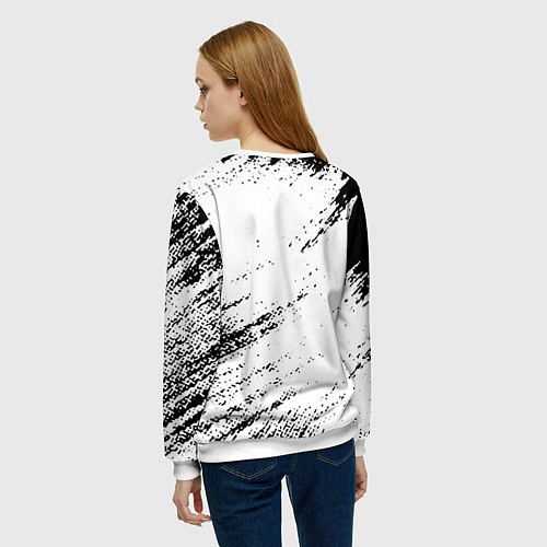 Женский свитшот The Elder Scrolls чёрно белые краски / 3D-Белый – фото 4