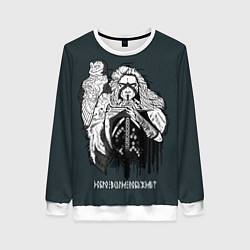 Свитшот женский Валькирия с топором - добро всегда побеждает, цвет: 3D-белый