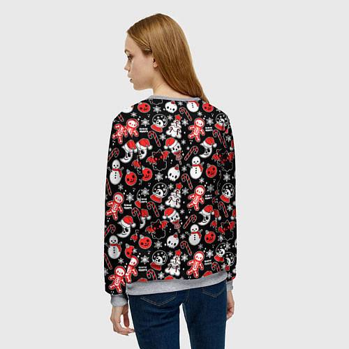 Женский свитшот Кавайные чудаки на Рождество / 3D-Меланж – фото 4
