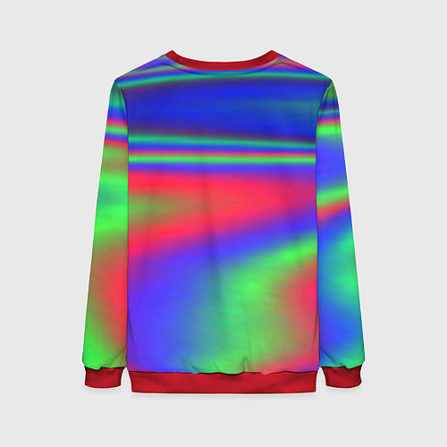 Женский свитшот Неоновые цвета градиент краски / 3D-Красный – фото 2