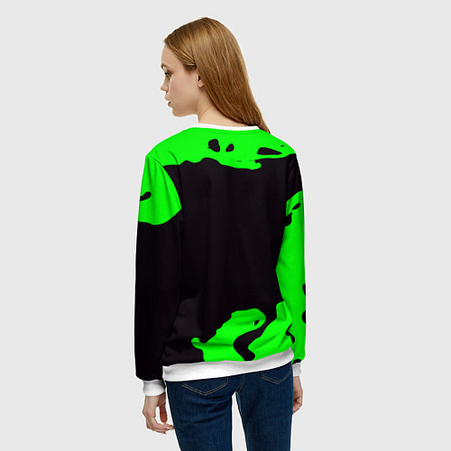 Женский свитшот Xbox fire green / 3D-Белый – фото 4