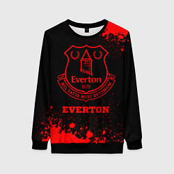 Свитшот женский Everton - red gradient, цвет: 3D-черный