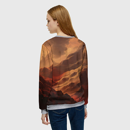 Женский свитшот Полый рыцарь с мечом / 3D-Меланж – фото 4