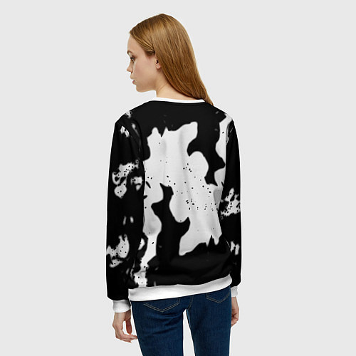 Женский свитшот Серый огонь герб / 3D-Белый – фото 4