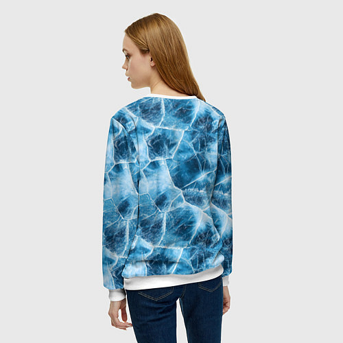 Женский свитшот Текстура льда / 3D-Белый – фото 4