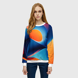 Свитшот женский Абстрактный геометрический градиент, цвет: 3D-белый — фото 2