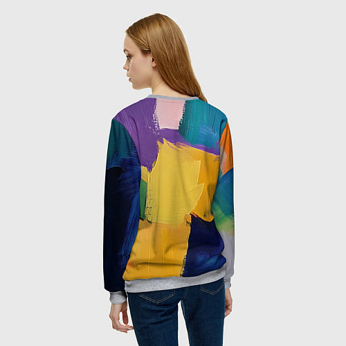Женский свитшот Мазки красок / 3D-Меланж – фото 4
