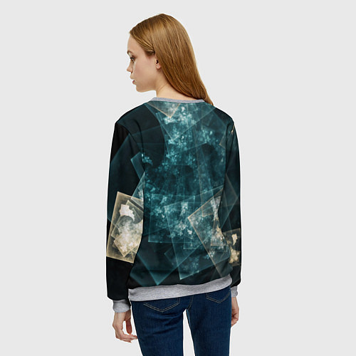 Женский свитшот Абстрактный космос геометрия / 3D-Меланж – фото 4