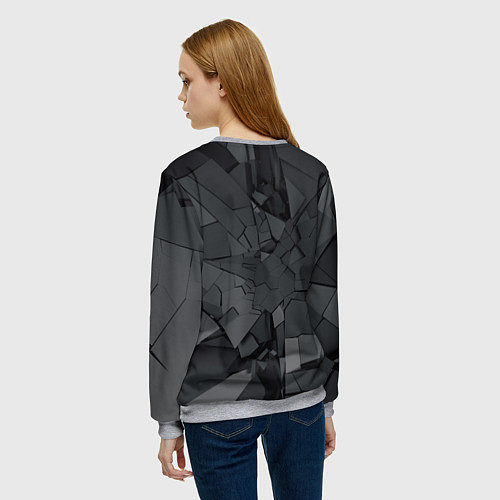 Женский свитшот Трещины / 3D-Меланж – фото 4