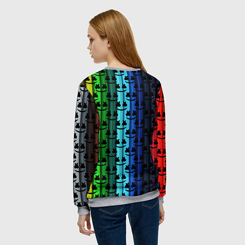 Женский свитшот Marshmello gradient / 3D-Меланж – фото 4