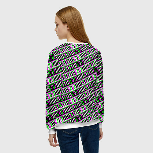 Женский свитшот Juventus glitch pattern / 3D-Белый – фото 4