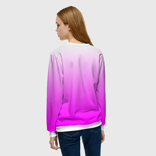 Женский свитшот Gradient color pink / 3D-Белый – фото 4