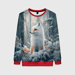 Женский свитшот Белый лис с рыжими пятнами