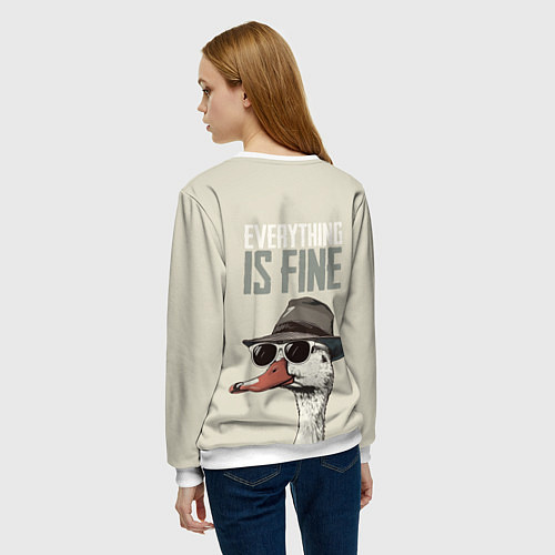 Женский свитшот Гусь - все хорошо / 3D-Белый – фото 4