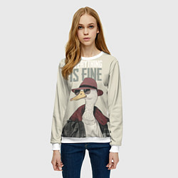 Свитшот женский Гусь - все хорошо, цвет: 3D-белый — фото 2