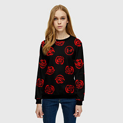 Свитшот женский Twenty one pilots rose pattern, цвет: 3D-черный — фото 2