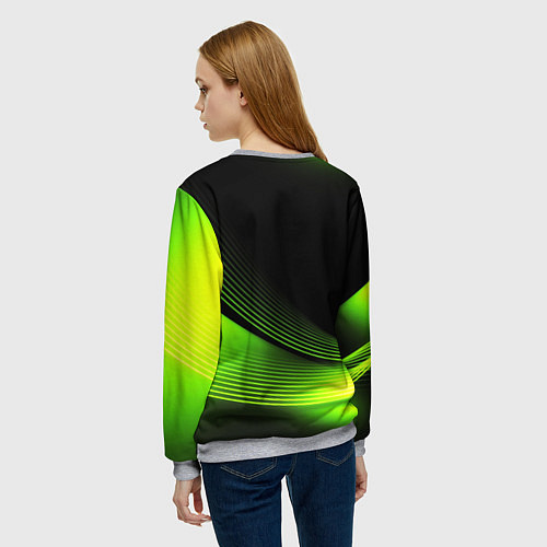 Женский свитшот Doom абстракция кислотная / 3D-Меланж – фото 4