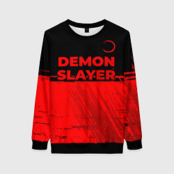 Женский свитшот Demon Slayer - red gradient посередине