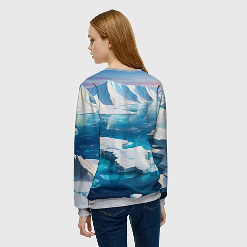 Женский свитшот Арктика льдины / 3D-Меланж – фото 4