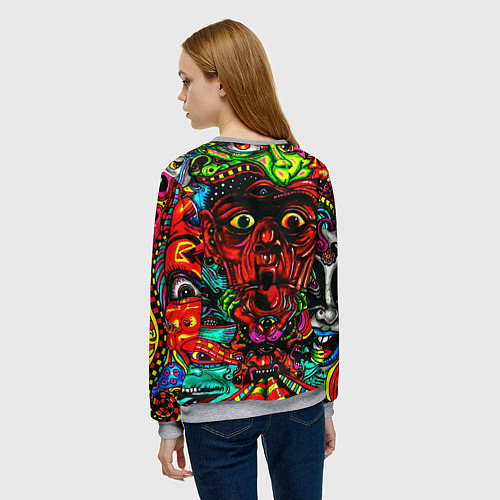 Женский свитшот Мексиканский стиль психоделика / 3D-Меланж – фото 4