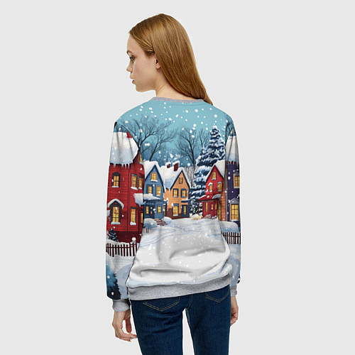Женский свитшот Пустой зимний дворик / 3D-Меланж – фото 4