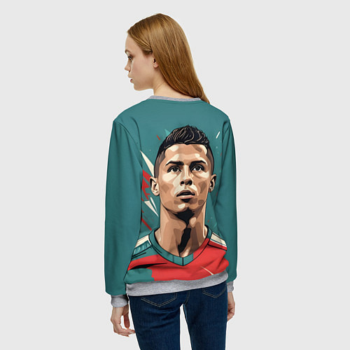 Женский свитшот Футболист Рональдо / 3D-Меланж – фото 4