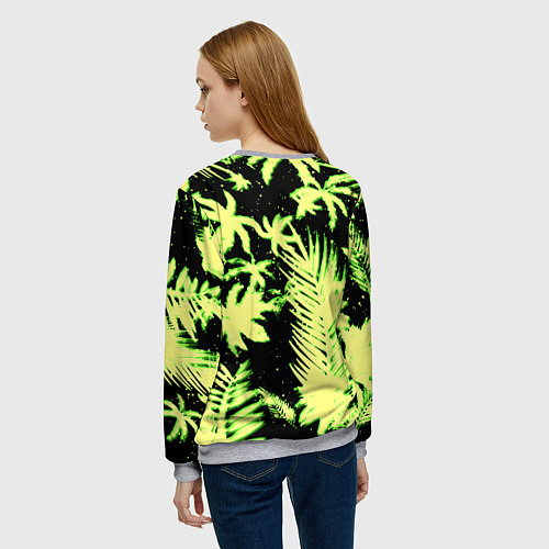 Женский свитшот Doom тропический стиль кислота / 3D-Меланж – фото 4
