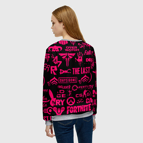 Женский свитшот Starcraft logo game / 3D-Меланж – фото 4