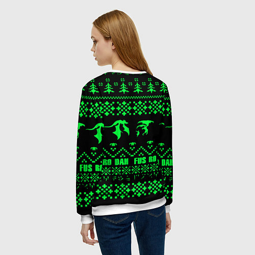 Женский свитшот The Elder Scrolls кислотное лого зима / 3D-Белый – фото 4