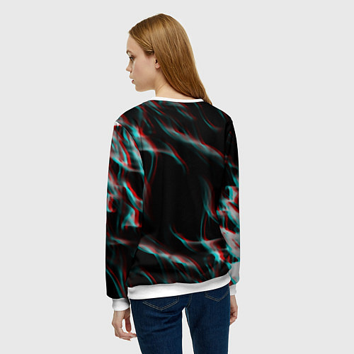 Женский свитшот Skyrim flame glitch / 3D-Белый – фото 4