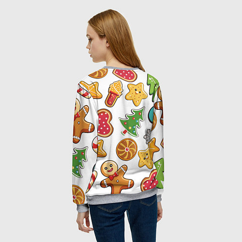 Женский свитшот Новогодние сладости / 3D-Меланж – фото 4