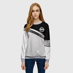 Свитшот женский Nissan logo auto, цвет: 3D-меланж — фото 2