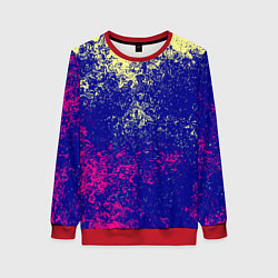 Свитшот женский Брызги красок фильтр, цвет: 3D-красный