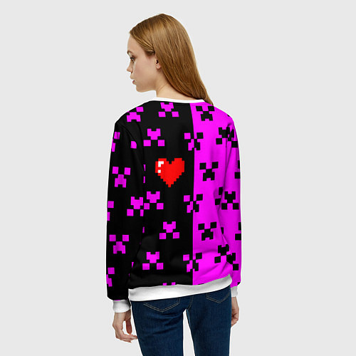 Женский свитшот Minecraft love game / 3D-Белый – фото 4